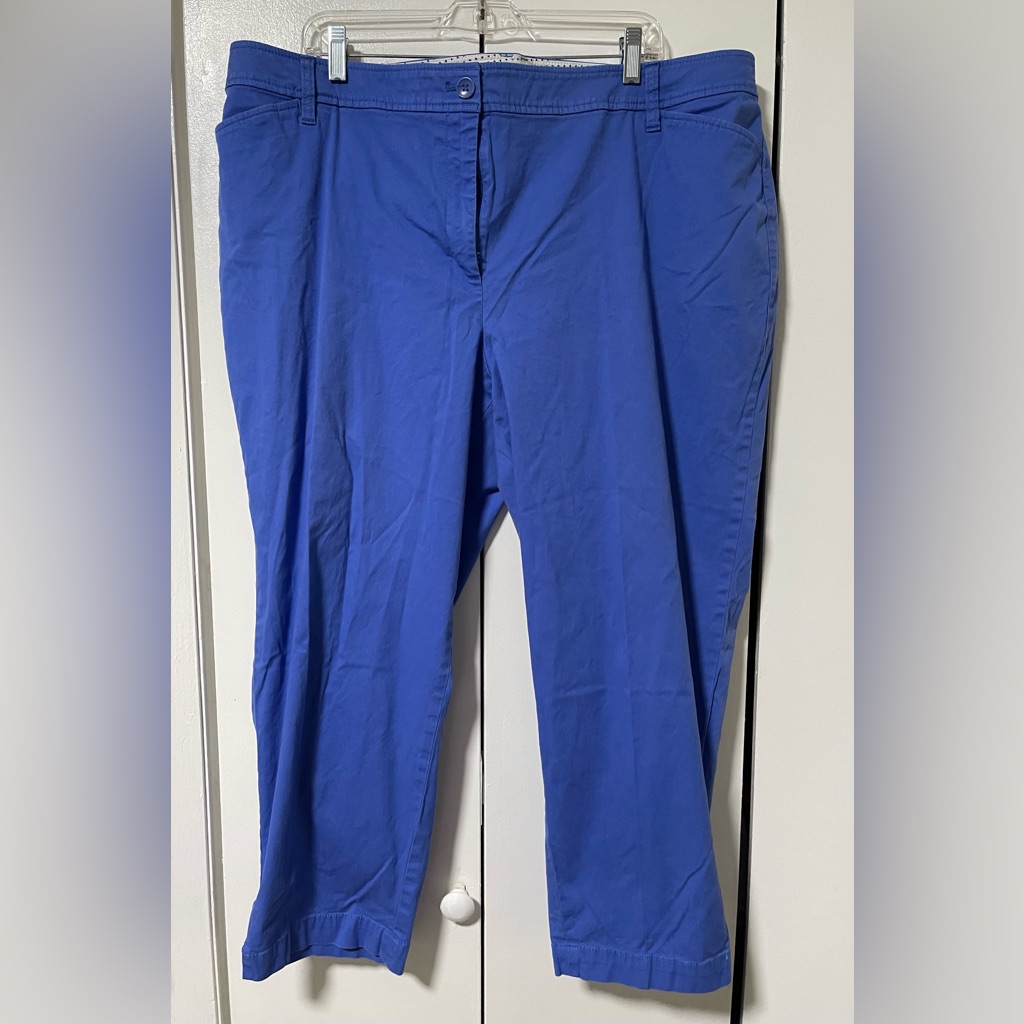Talbots Cobalt Cropped Straight-Leg Pants